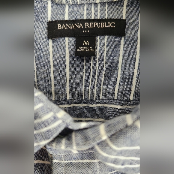 EUC Banana Republic men's short sleeve button-up shirt Medium cotton/linen - Picture 2 of 4